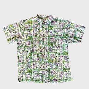 Hanauma Bay Originals Casual Button Down Short Sleeve Green Men’s Size Large.